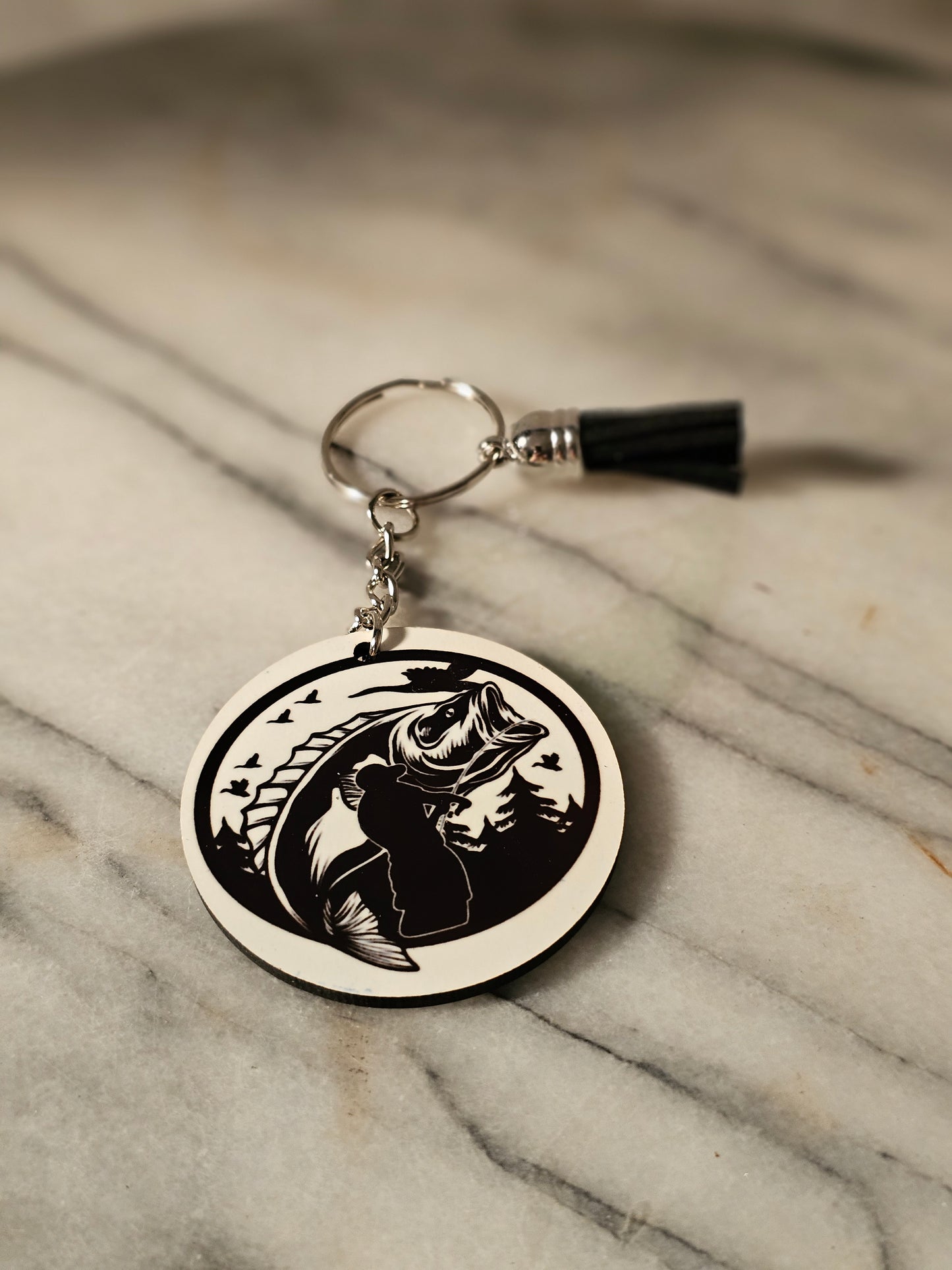 2 inch sublimation My trophy fish Keychain.