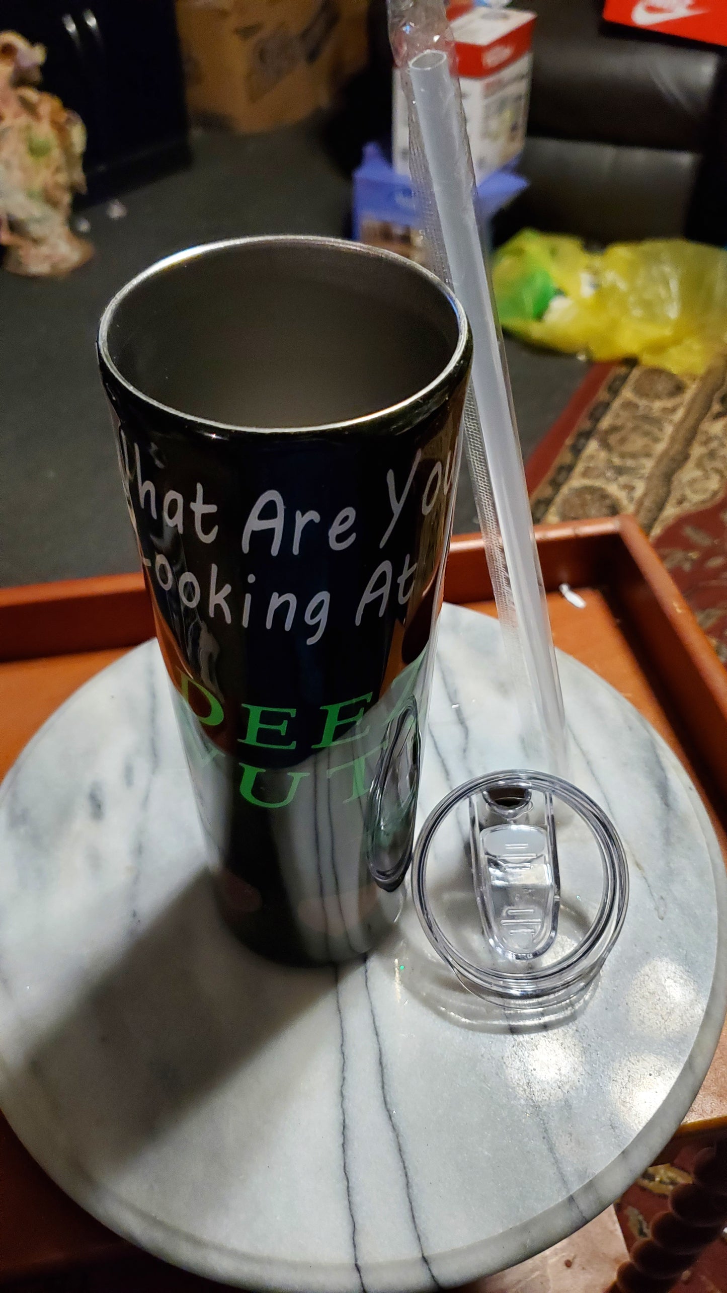30oz what you looking at stainless steel hogg tumbler cup