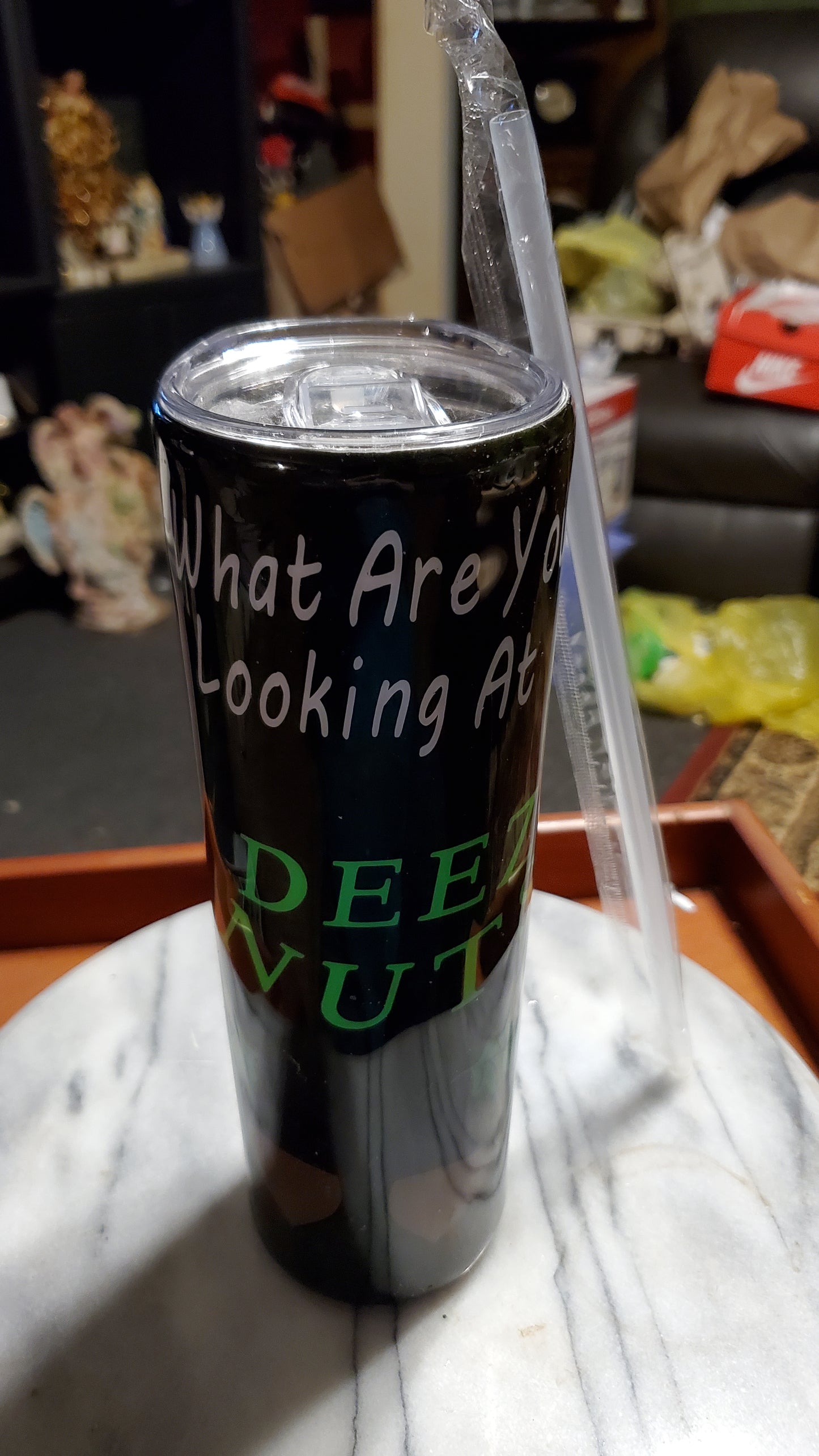 30oz what you looking at stainless steel hogg tumbler cup